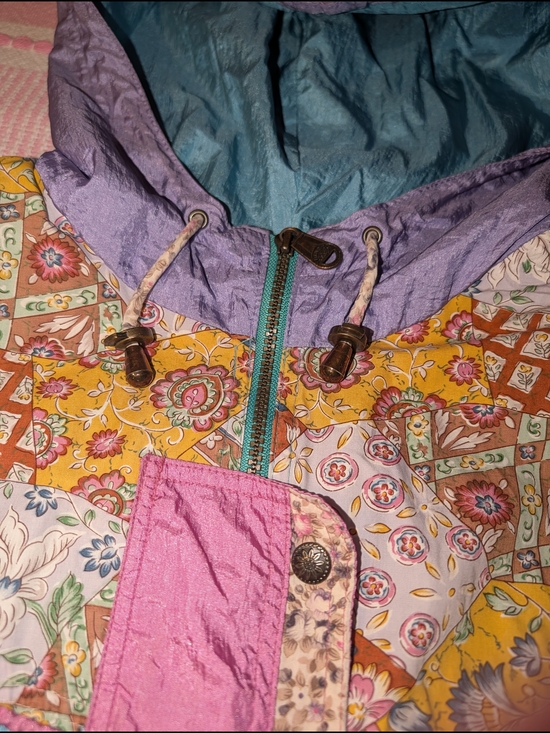 Vintage Quilted Pastel Windbreaker Jacket in Teal & Pink ANNO 1969 - Picture 9 of 12